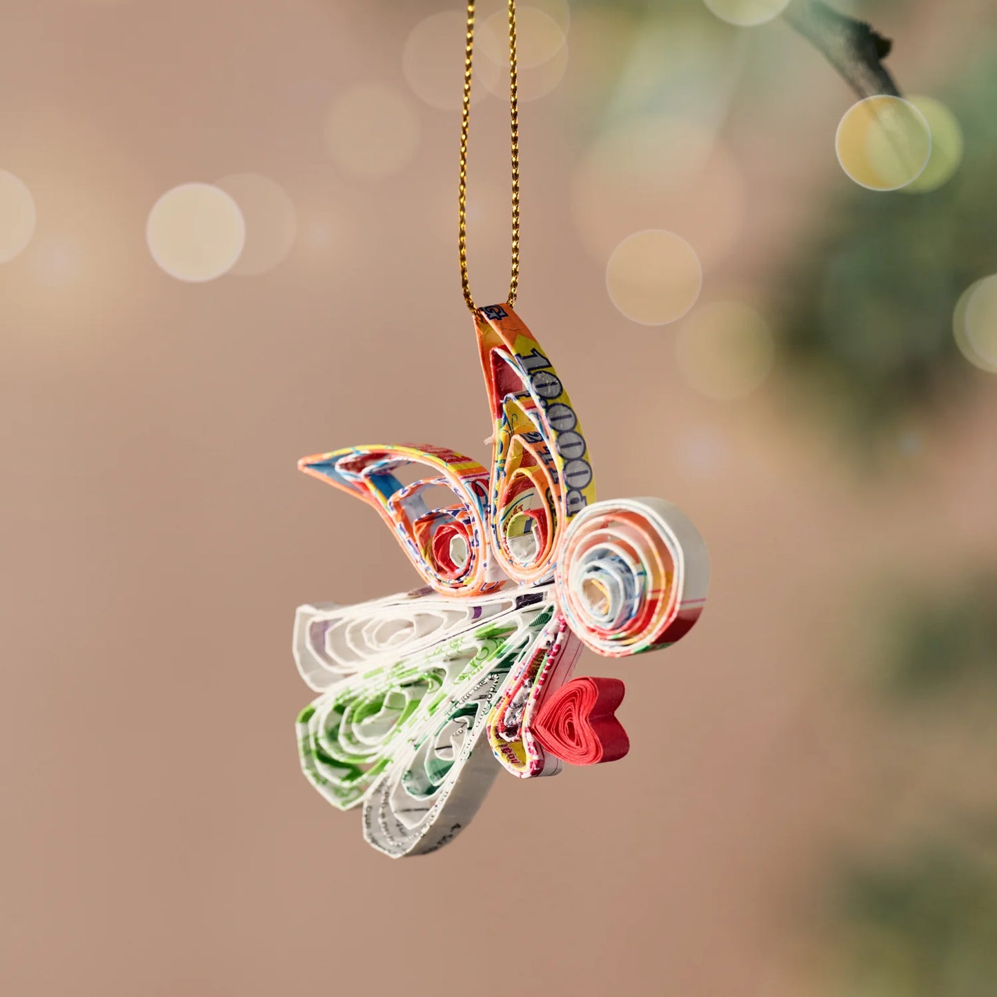 Angel Heart Quilled Ornament