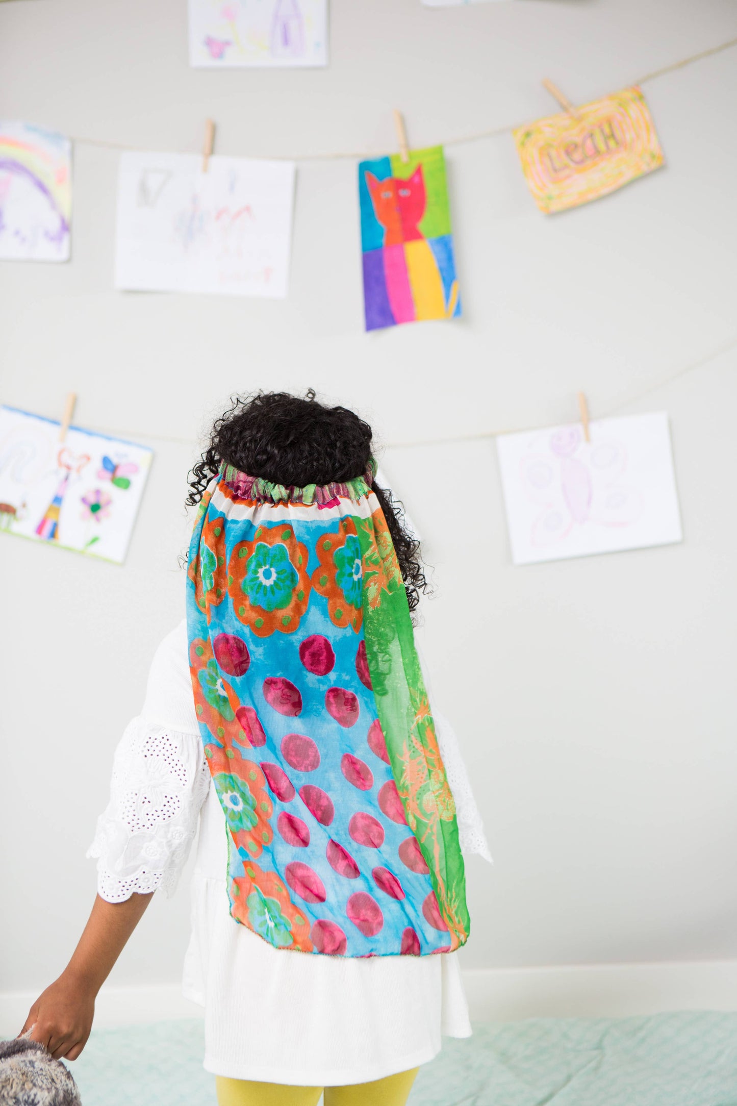 Lila Kids Costume Headband Veil - Assorted Upcycled Sari