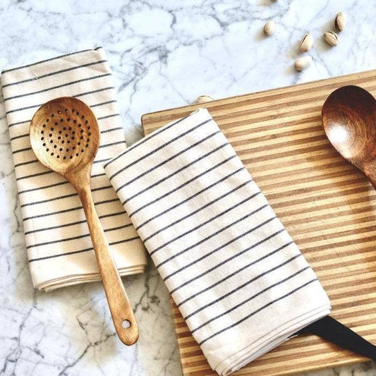 Cotton Tea Towel/Apron in Ivory Kitchen Essentials - Set of 2