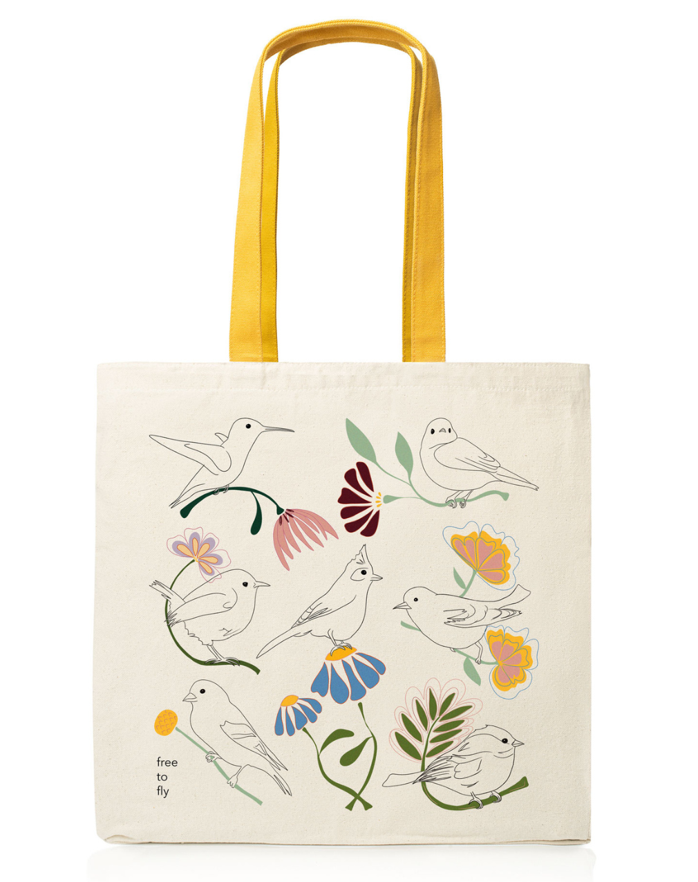 Free to Fly (Birds) | Tote: Beige