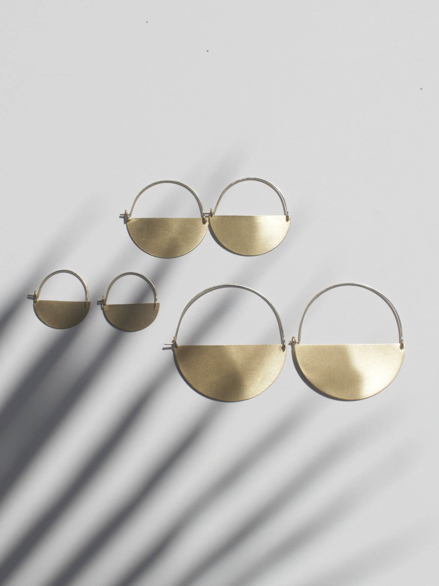 Matte Gold Half Moon Earrings: Small 1"