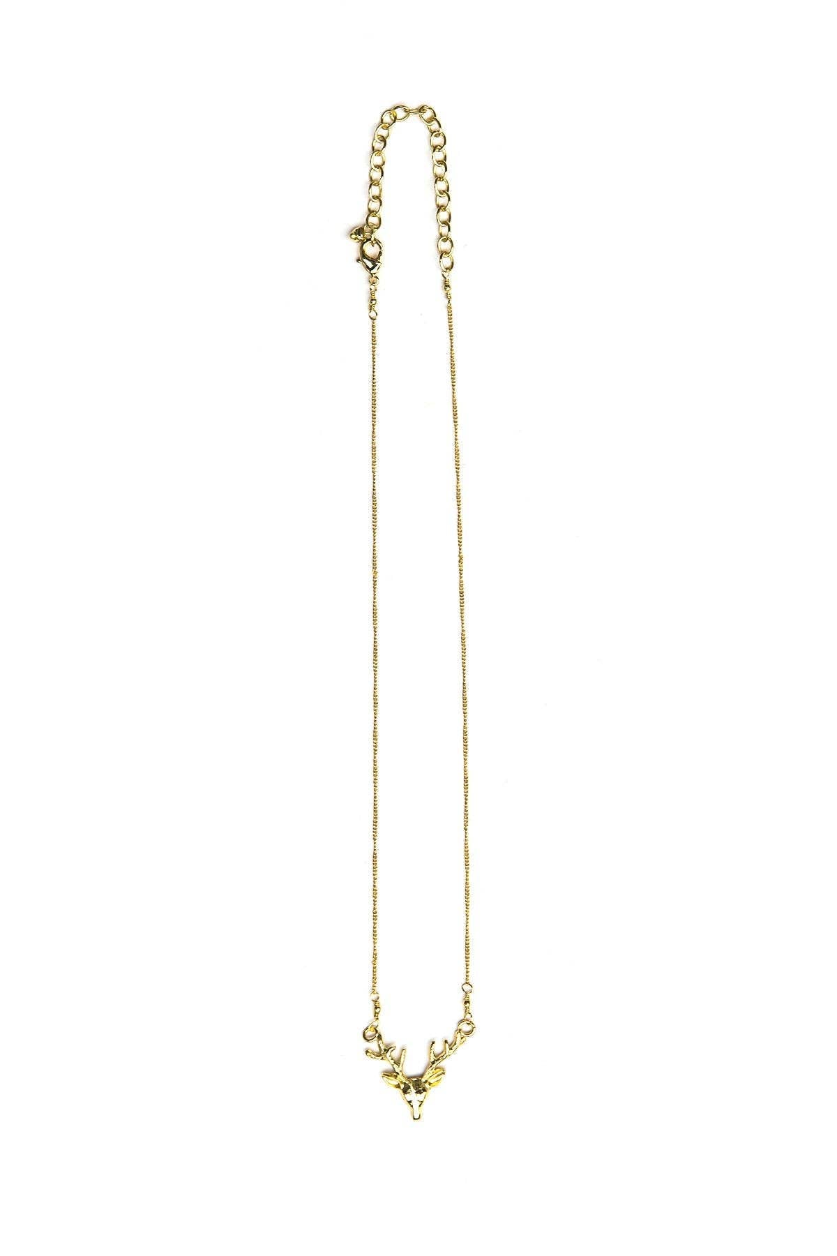 Antlers Necklace: Brass