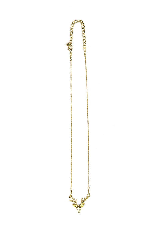 Antlers Necklace: Brass