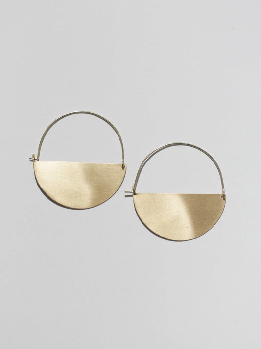Matte Gold Half Moon Earrings: Medium 1.5"