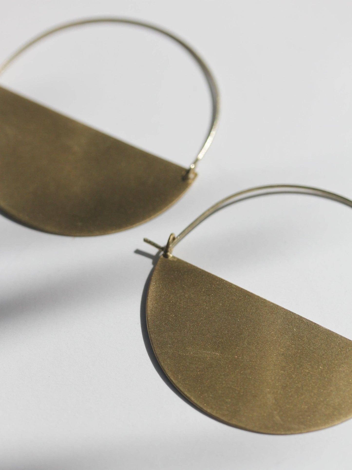Matte Gold Half Moon Earrings: Small 1"