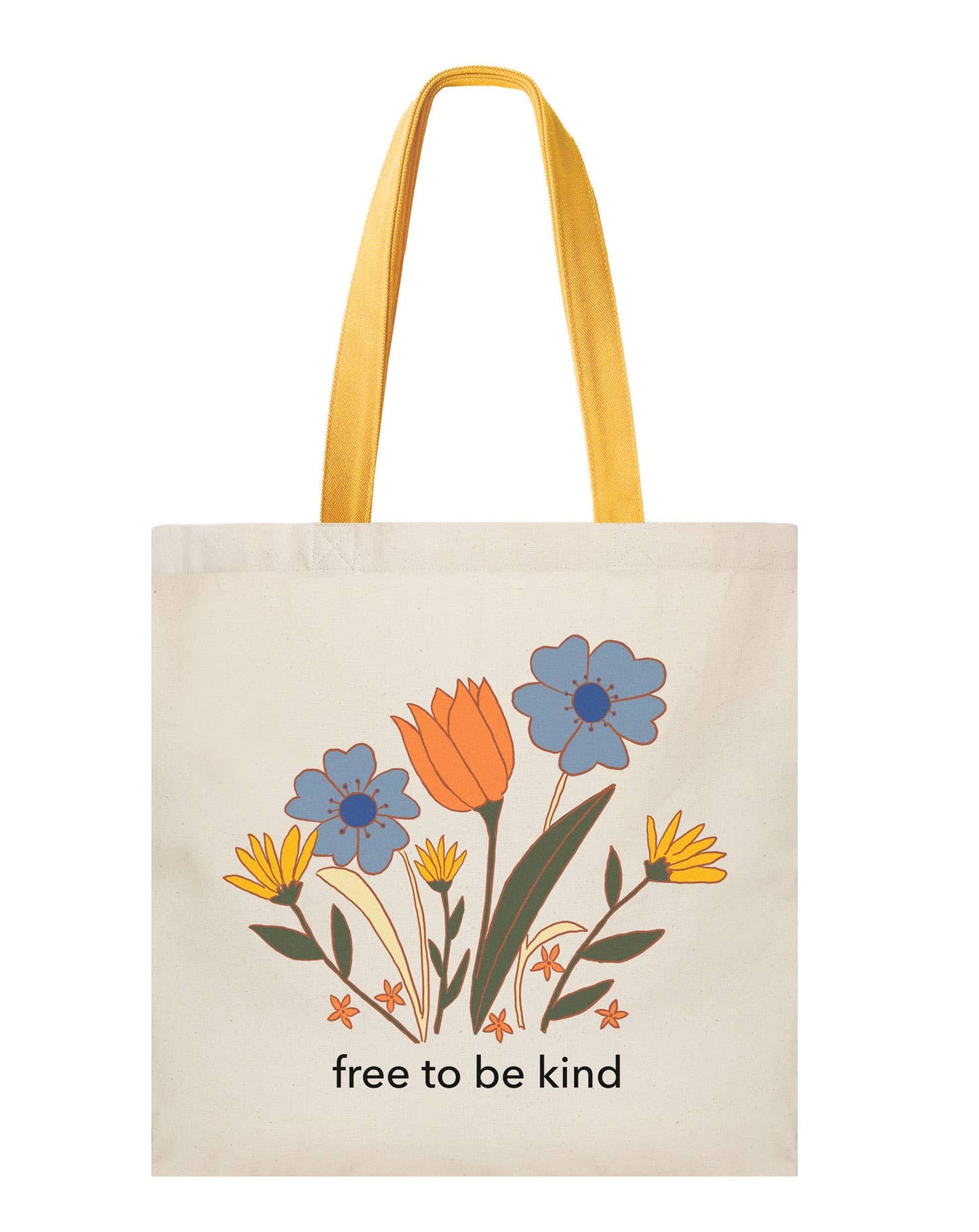 Free to Be Kind Tote Bag: Yellow