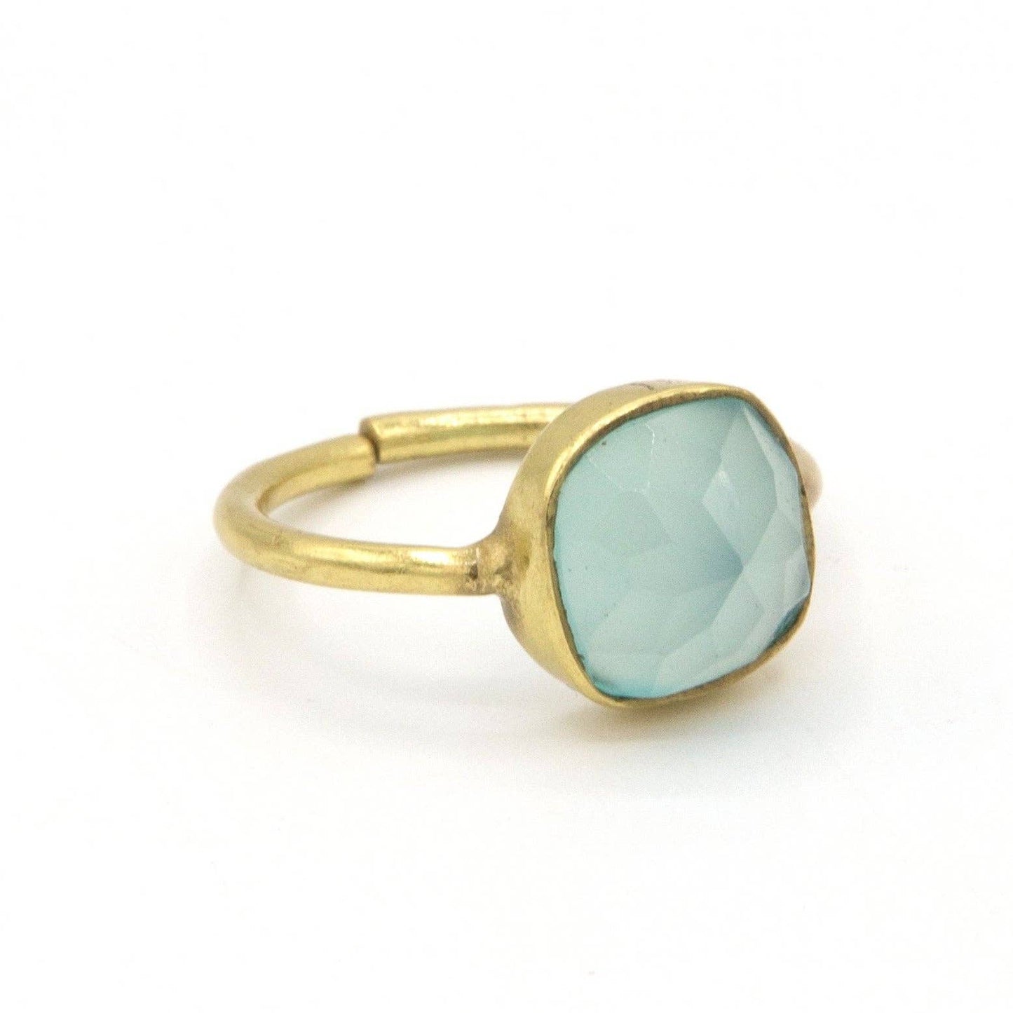 Adjustable Stone Crystal Ring: Blue Onyx