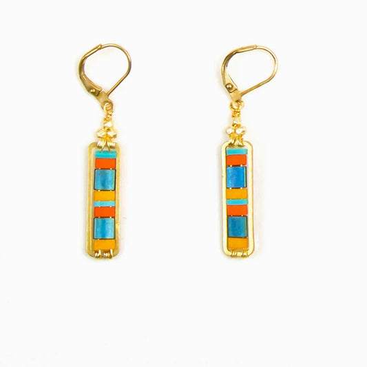 Miyuke Colorblock Dangle Earrings: Southwest