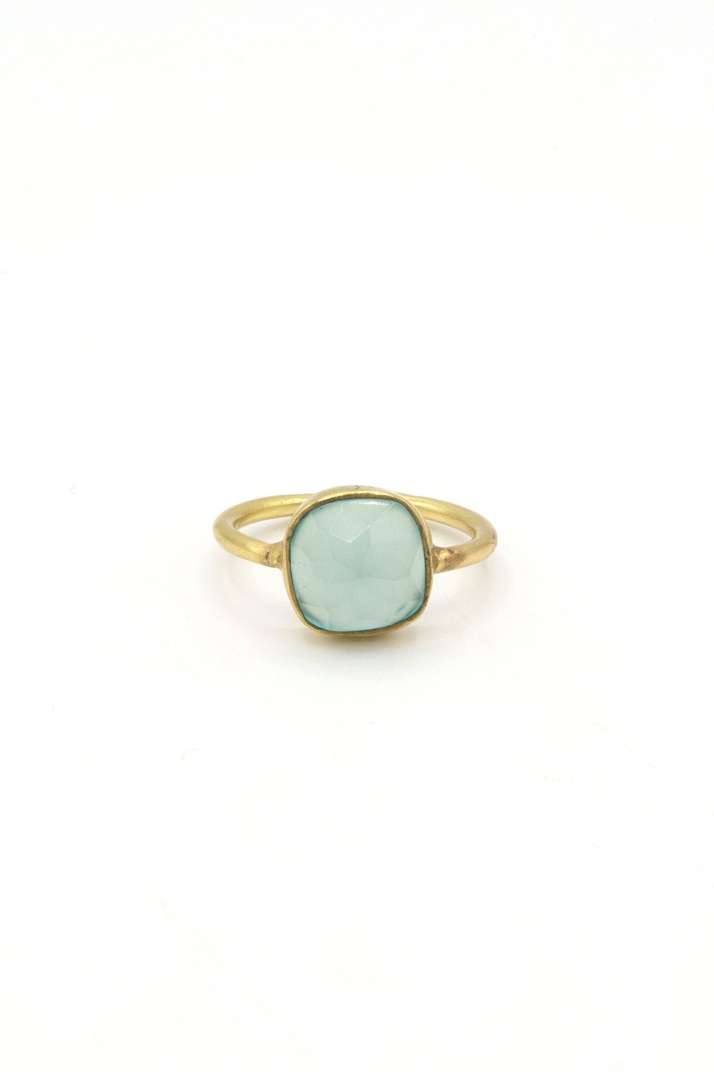 Adjustable Stone Crystal Ring: Blue Onyx