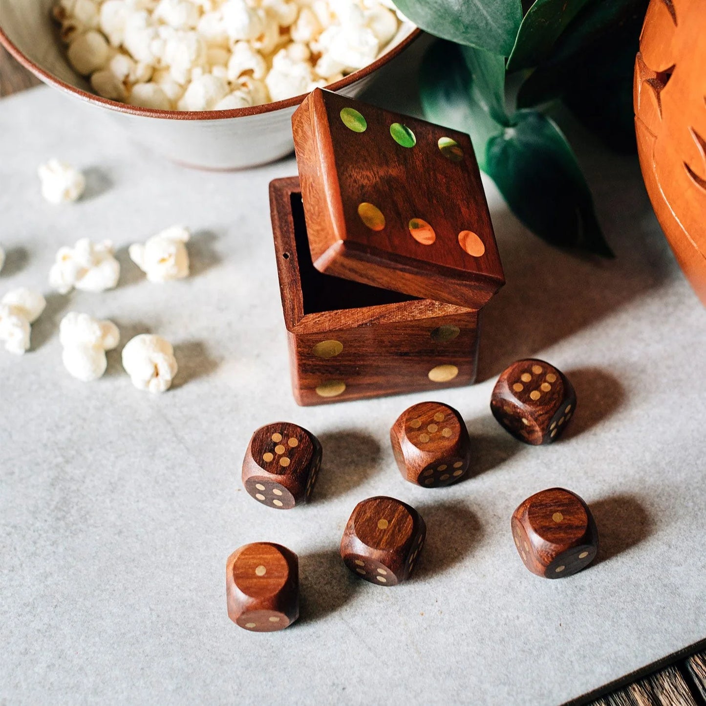 5 Dice Box Set - Handcrafted Wood