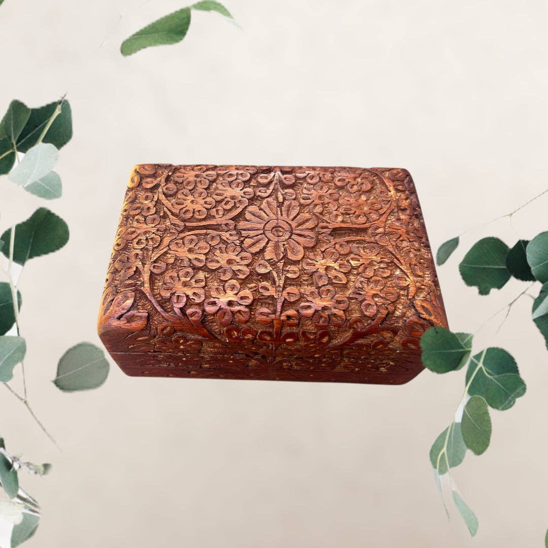Floral Wood Chest