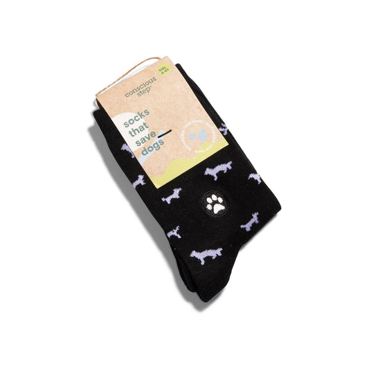 Kids Socks that Save Dogs (Black Dogs): Youth