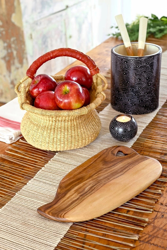 White Undyed Mudcloth Twig Table Runner