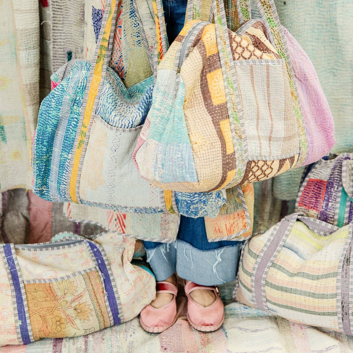 Heritage Stitch Antique Kantha Duffle Bag