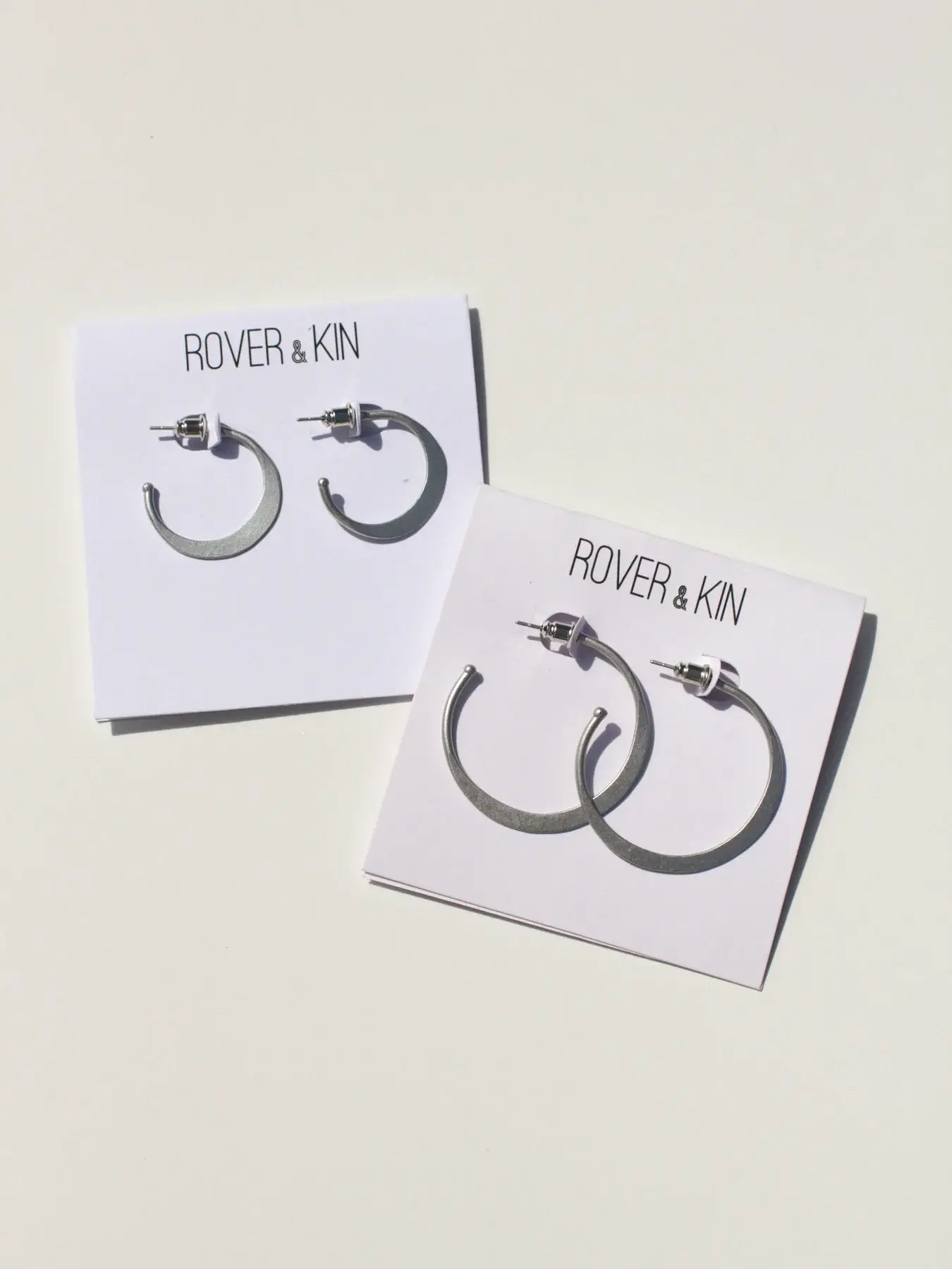 Hammered Hoops: Silver / Medium 1.1/2