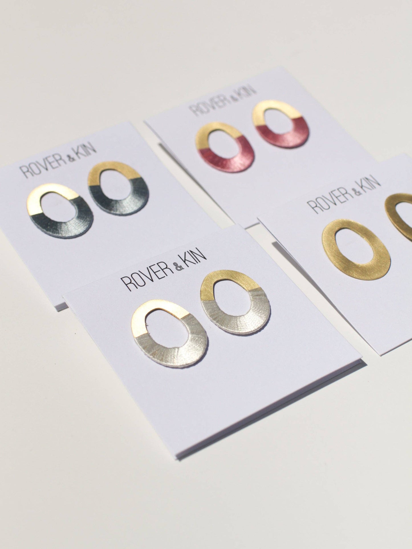 Oblong Form Earrings - Four Colors: Bluestone Thread