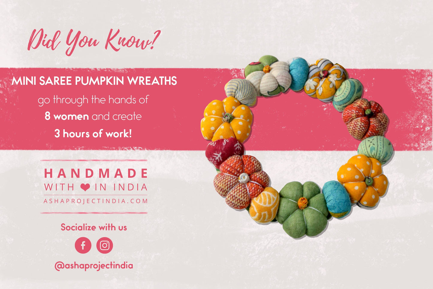 Mini Saree Pumpkin Wreath