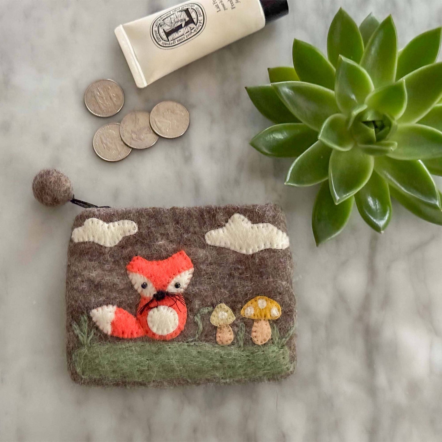 Fox Felt Coin Purse