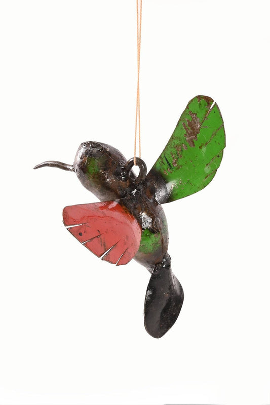 Recycled Metal Hummingbird Hanging Decoration Ornament