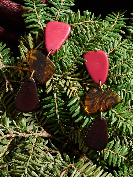 Louisa Resin Earrings Mulberry