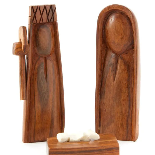 Small Three-Piece Mozambican Sandalwood Nativity