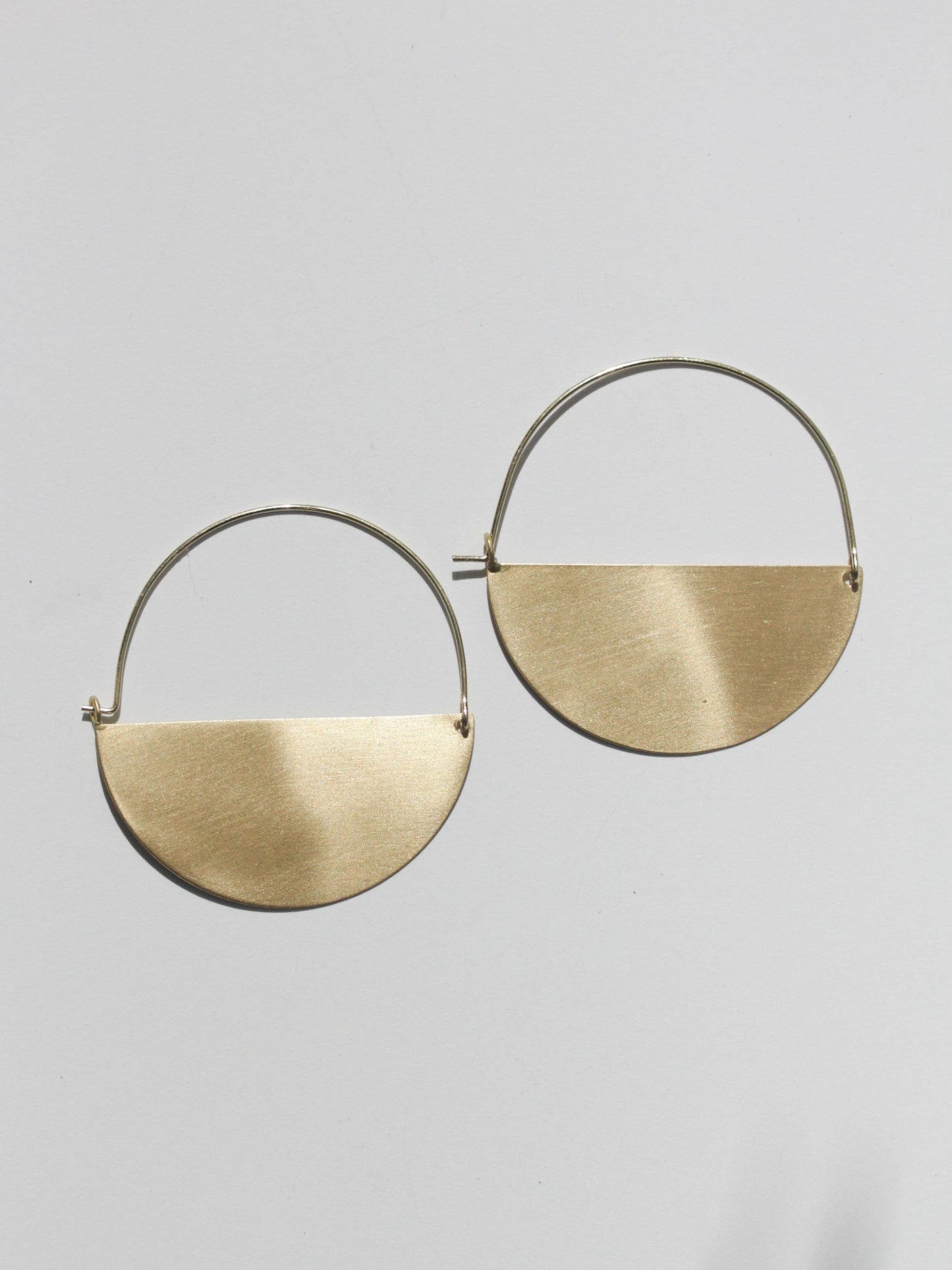 Matte Gold Half Moon Earrings: Small 1"