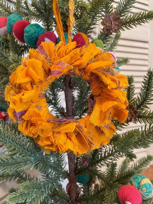 Saree Christmas Ornament | Wreath | Small