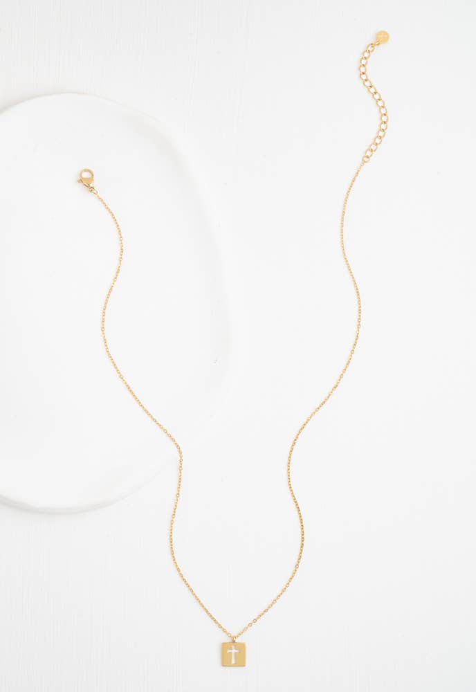 Axis Gold Cross Necklace