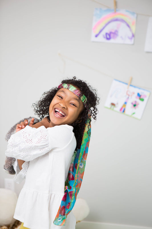 Lila Kids Costume Headband Veil - Assorted Upcycled Sari