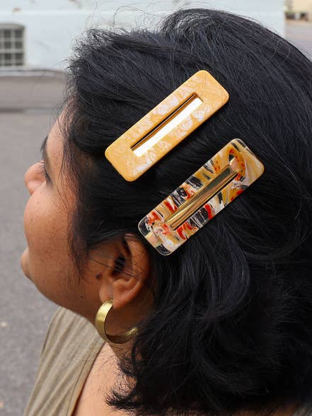 Resin Hair Clips: Peaches