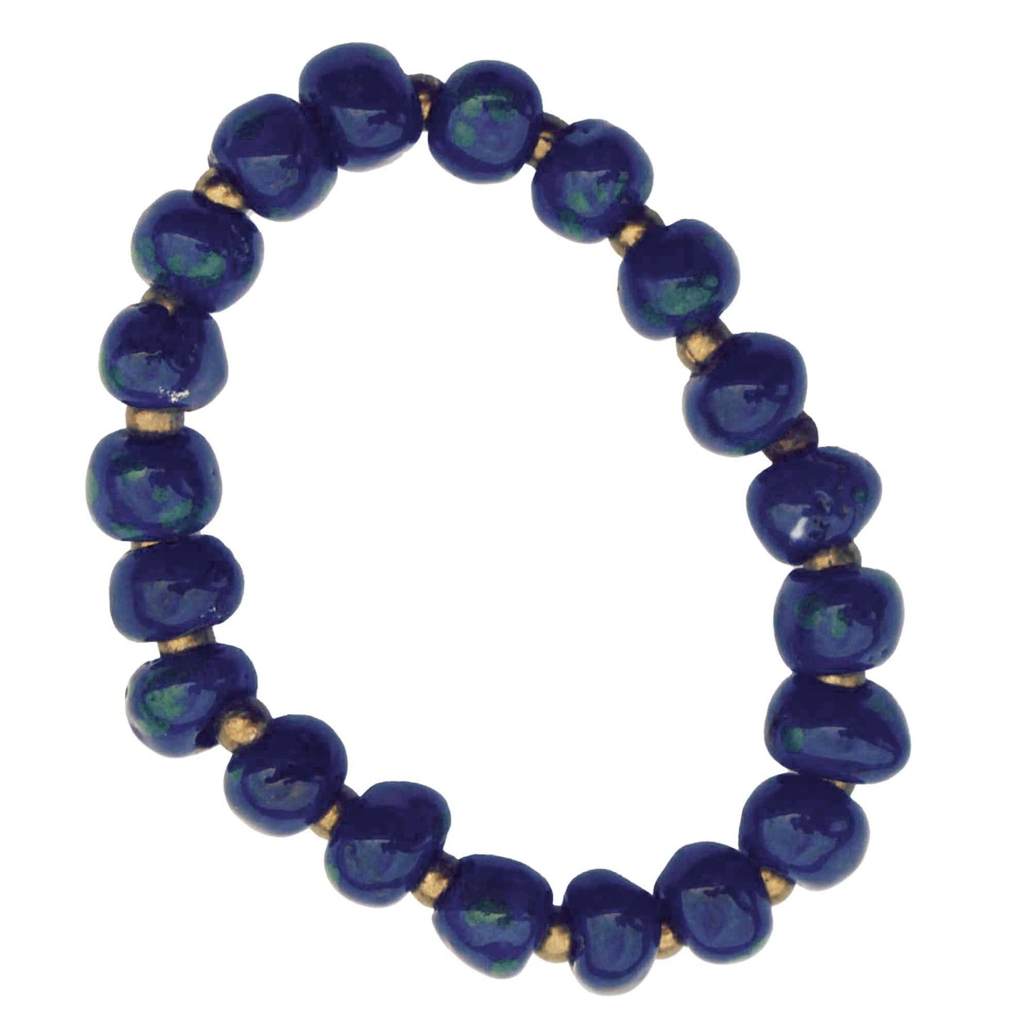 Handcrafted Clay Bead Bracelet from Haitian Artisans, Navy Blue