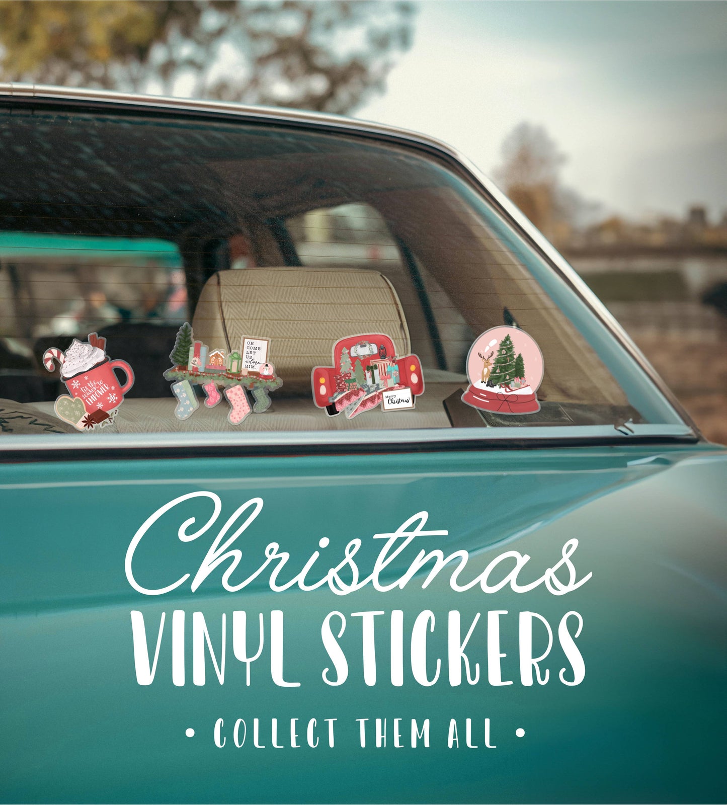 Christmas Mug | Clear Vinyl Sticker | 3.3 in x 3.6 in