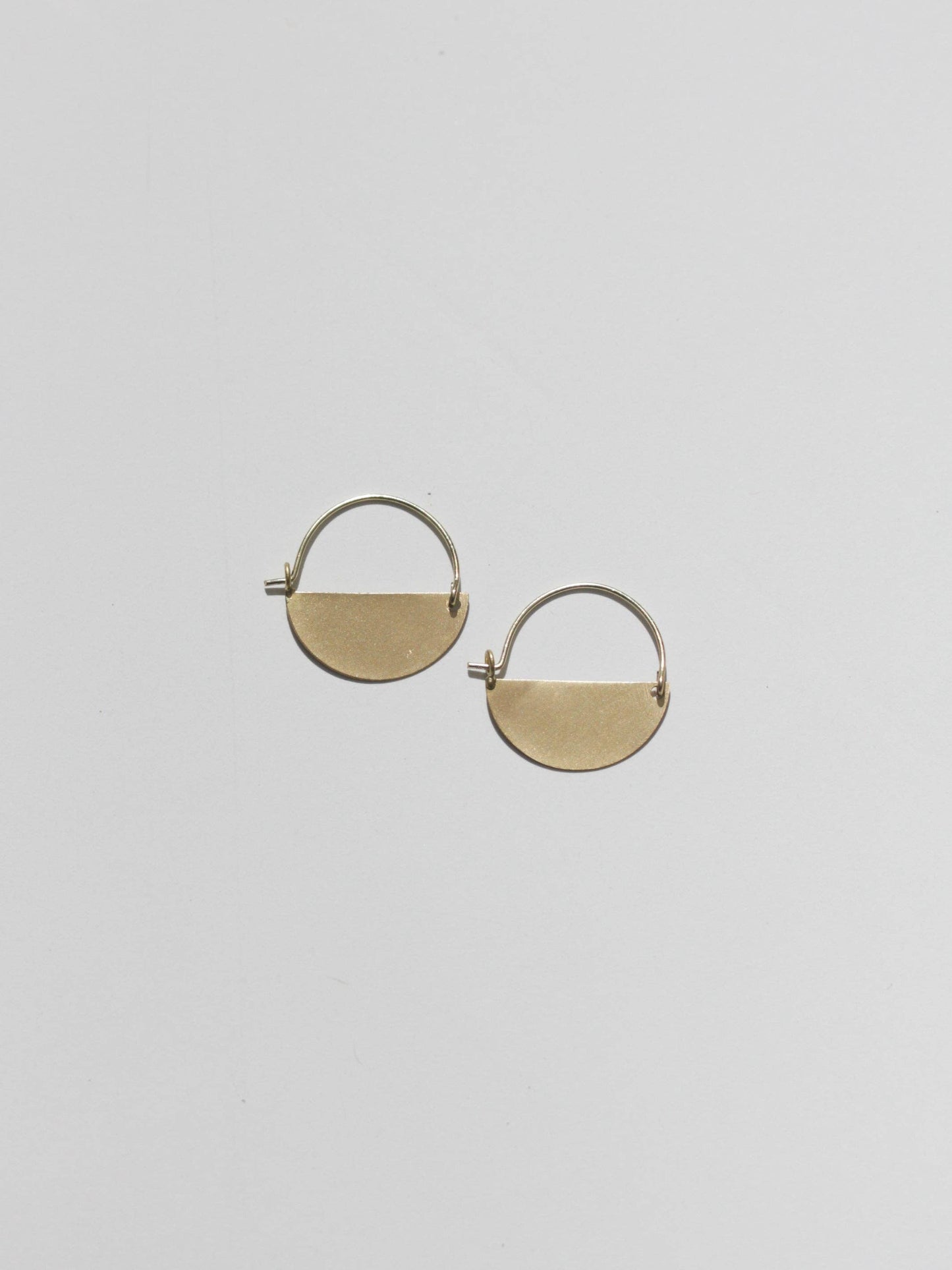 Matte Gold Half Moon Earrings: Small 1"