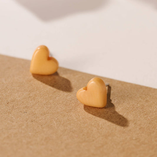 Songo Heart Tagua Earrings
