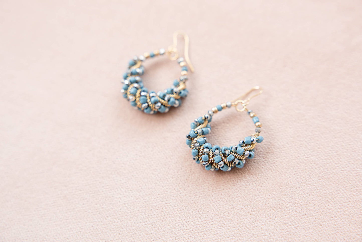Twisted Treasure Hoops-Dusty Blue