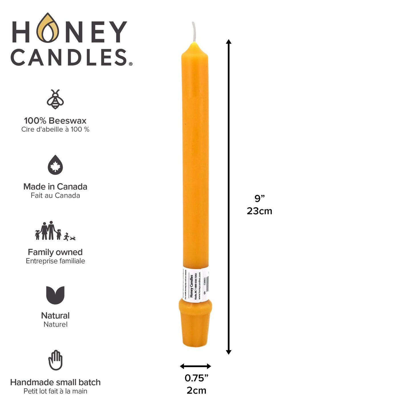 Beeswax-9" tube w/ base