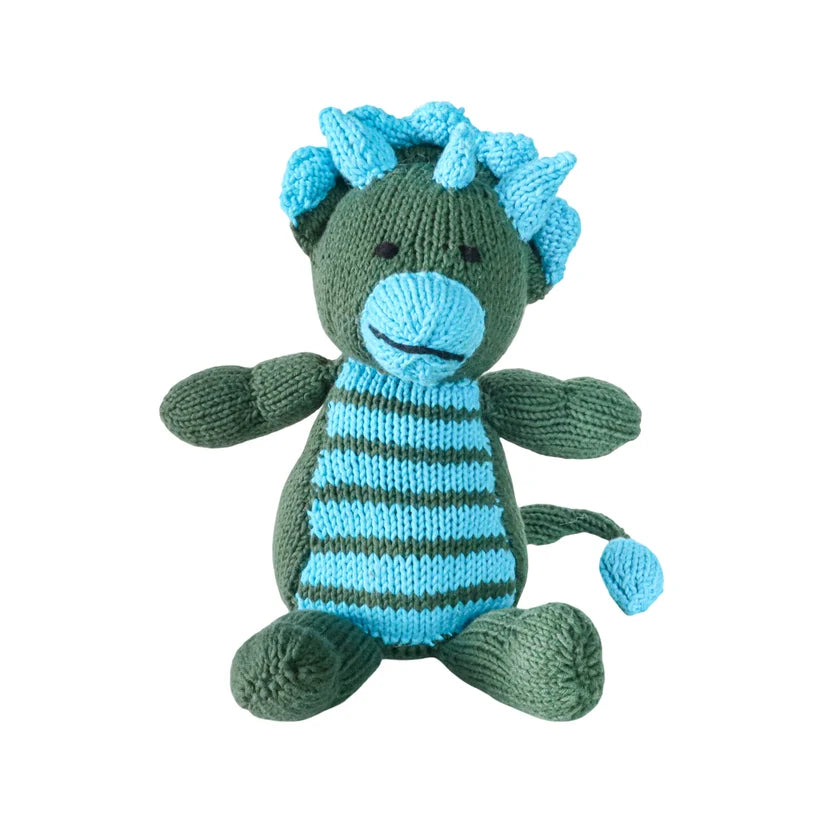 Hand Knit Organic Cotton Triceratops