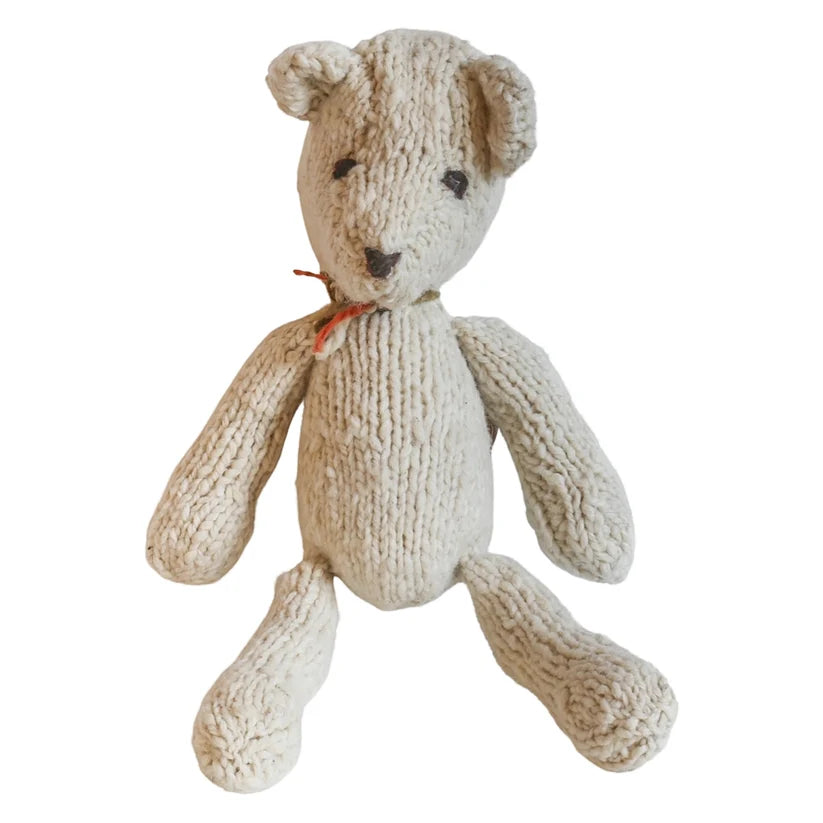 Hand Knit Homespun Wool Ditsy Bear