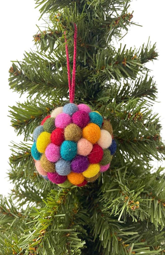 Felted PomPom Ornament