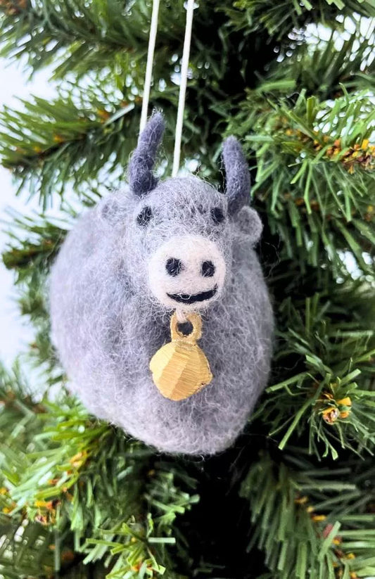 Felted Yak Ornament