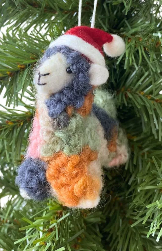 Felted Llama Ornament