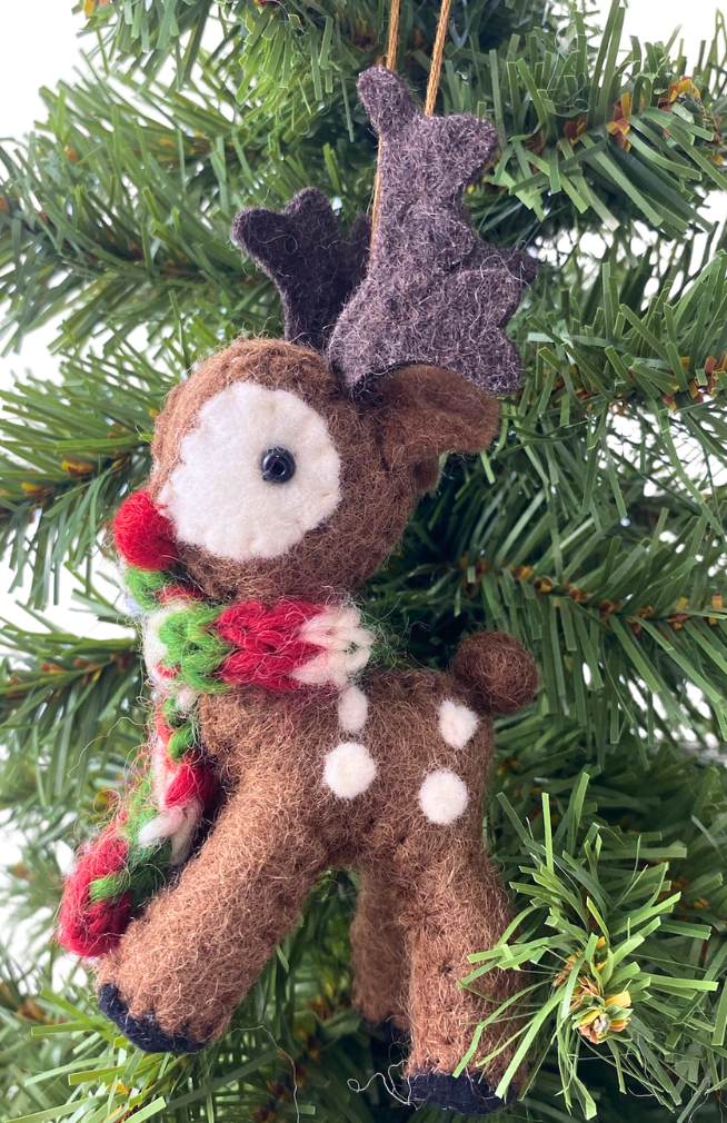 Felted Reindeer Ornament