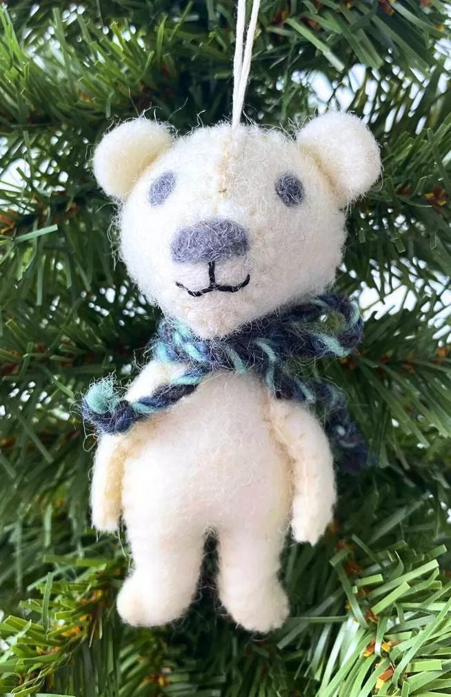 Felted Bear Ornament