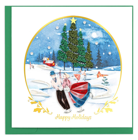 Ice Skating Quilling Card