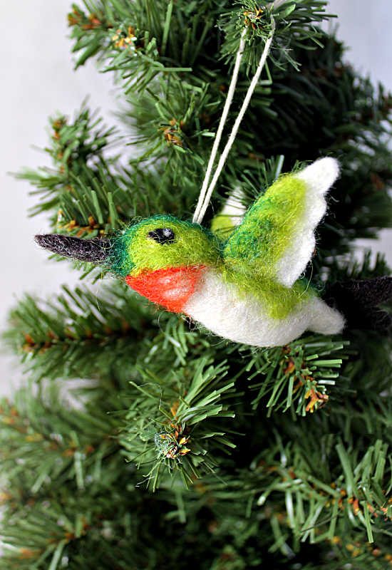 Felted Hummingbird Ornament