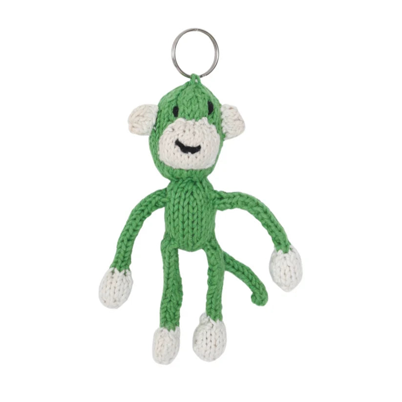 Monkey Hand Knit Organic Cotton Keychain