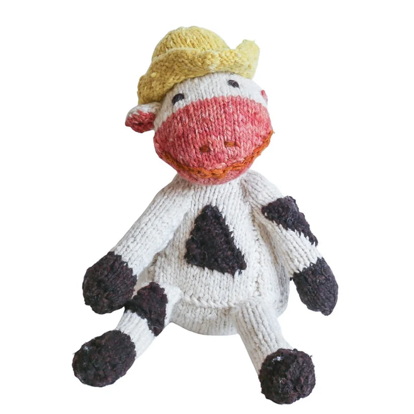 Hand Knit Homespun Wool Shamba-style Cow
