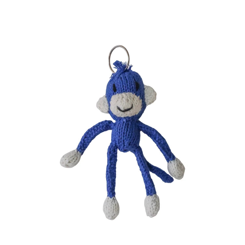 Monkey Hand Knit Organic Cotton Keychain