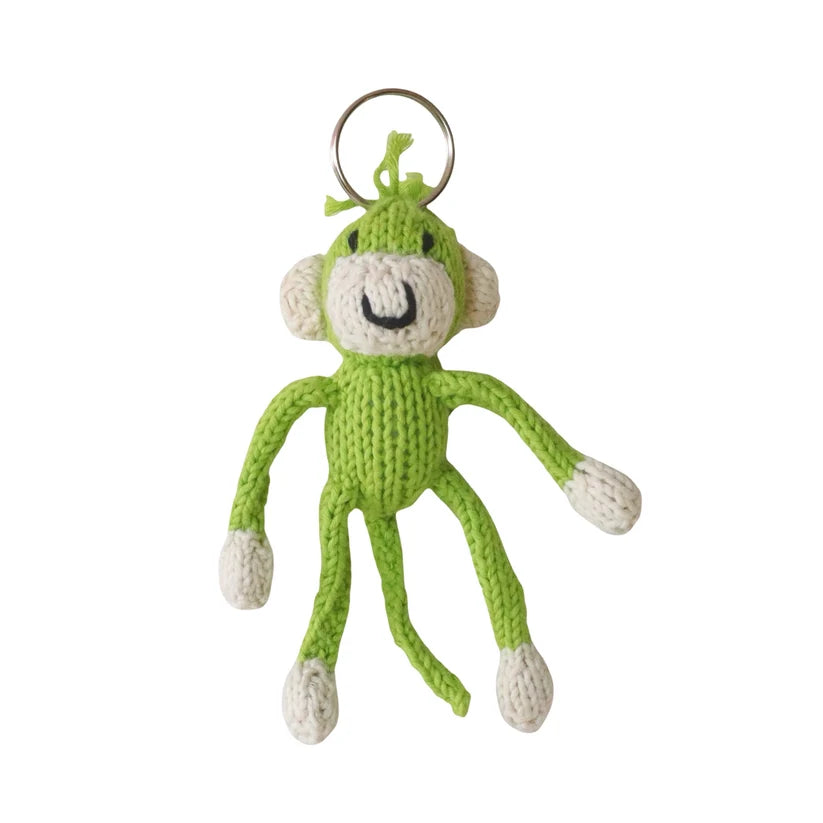 Monkey Hand Knit Organic Cotton Keychain