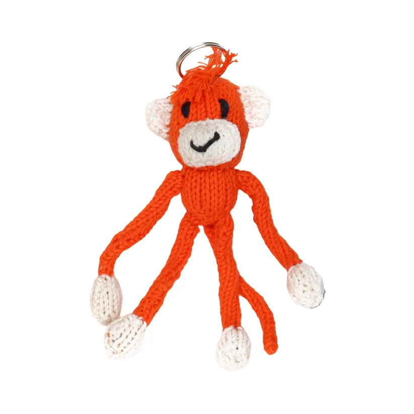 Monkey Hand Knit Organic Cotton Keychain
